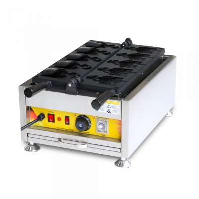 Commercial Custom Electric Stainless Steel Cone Ice Cream Fish Shape Waffle Taiyaki Machine